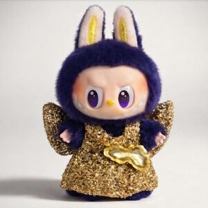 Sparkly Gold and Purple Bunny Plush Toy